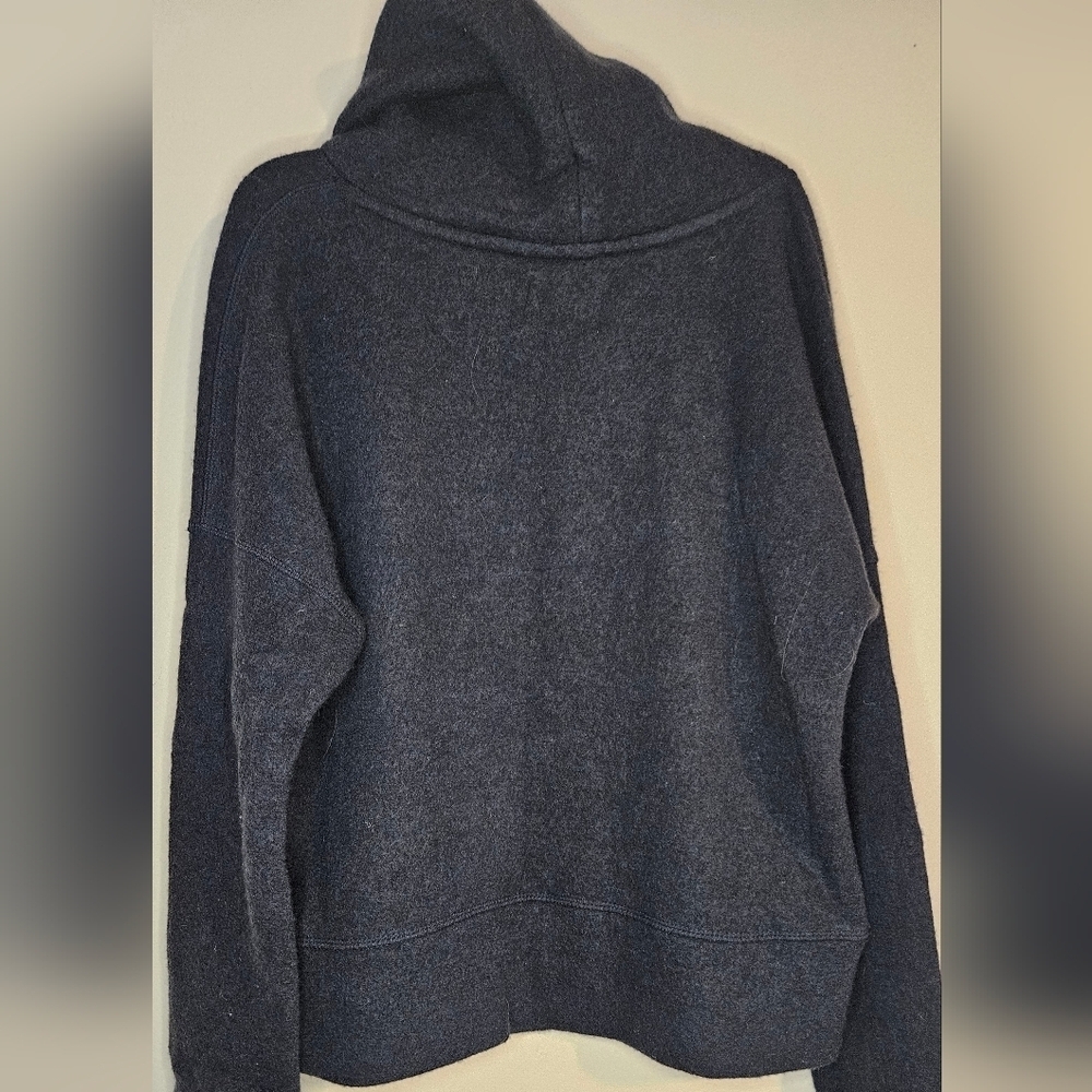 UGG WOOL JERSEY KNIT FUNNEL NECK NAVY HEATHER MERINO PULLOVER‎ - Picture 4 of 6